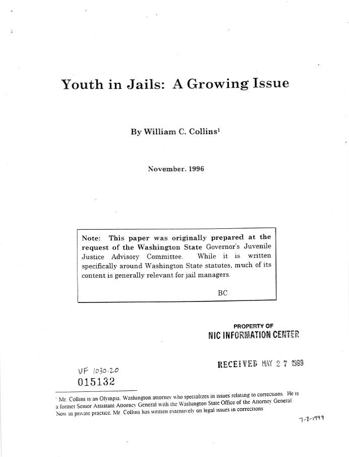 Youth in Jails: A Growing Issue